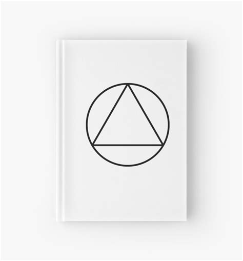White Triangle Inside Circle Geometry Symbol Hardcover Journal By