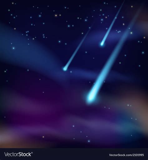 Night Sky With Comets Wallpaper Royalty Free Vector Image