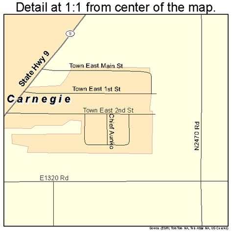 Carnegie Oklahoma Street Map 4012050