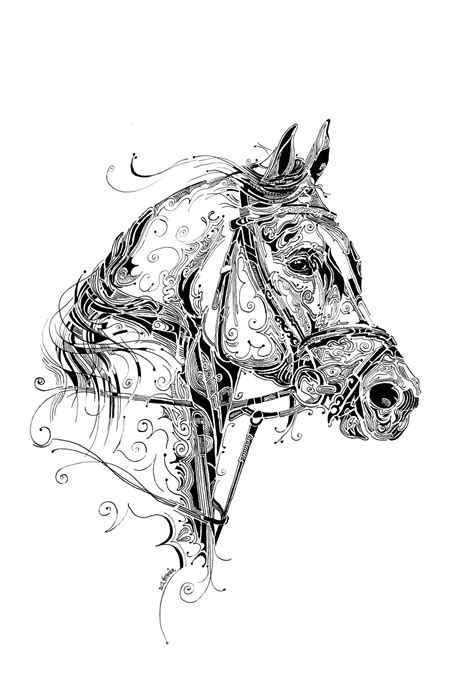 A very adult coloring book. Indian Ink Art on Behance | Art, Ink art, Horse tattoo