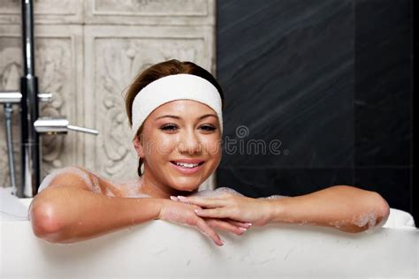 Bathing Woman Relaxing In Bath Stock Image Image Of Naked Caucasian 65188653