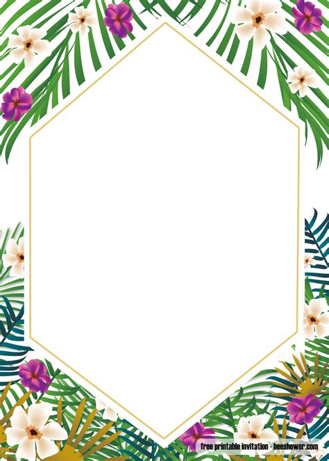 printable tropical baby shower invitation template