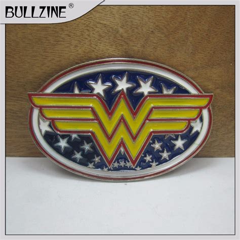The Bullzine Wholesale Wonder Woman Super Hero Belt Buckle With Silver