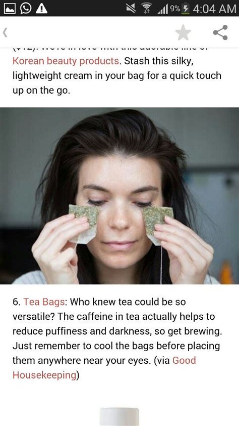 Tea Bags Under The Eyes Reduces Puffiness And Dark Circles Green Tea Eye Bags Cold Green Tea