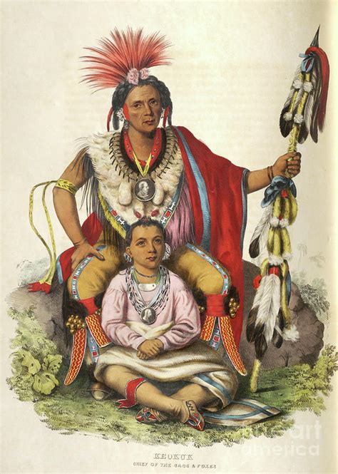 Keokuk Leader Of The Sauk Tribe S5 Painting By Historic Illustrations