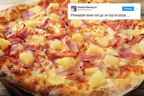 Gordon Ramsay causes Twitter storm after posting 'pineapple does not go