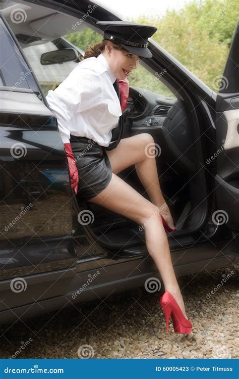 Woman Chauffeur With Legs Stock Image Image Of Women 60005423