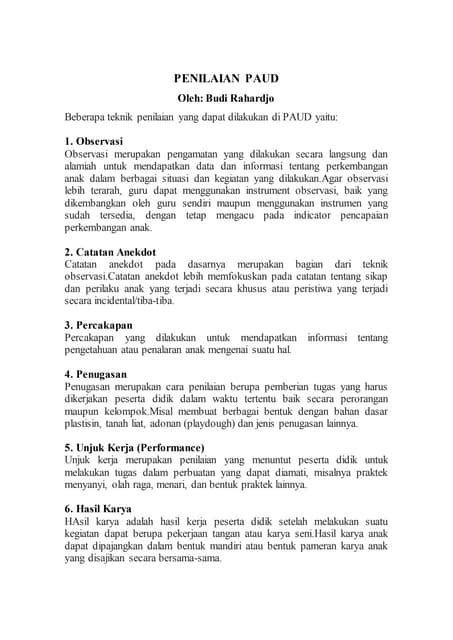 Narasi Raport Paud Contoh Laporan Perkembangan Anak Tk Semester 2