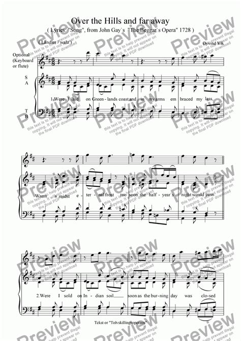 Over The Hills And Far Away Download Sheet Music Pdf File