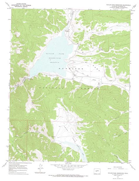 Taylor Park Reservoir Topographic Map 124000 Scale Colorado