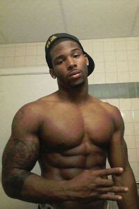 Shirtless Muscular African American Male Hunk Jock ...