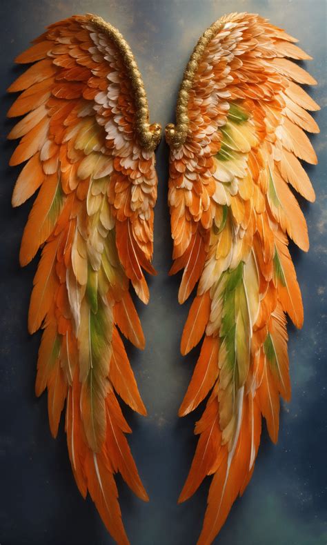Lexica Beautiful And Perfect Small Angel Wings In Orange With White