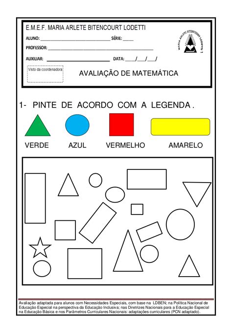 Atividades De Matematica Adaptada