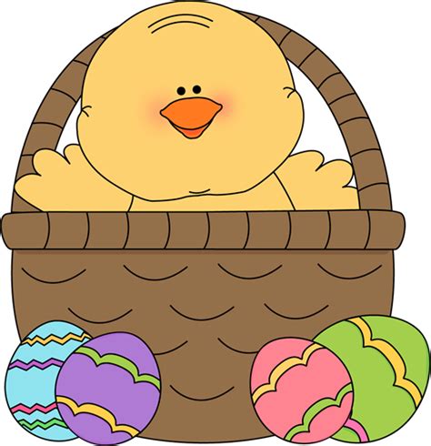 Chick Inside an Easter Basket Clip Art - Chick Inside an ...