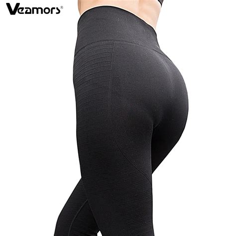 Veamors High Waist Seamless Sport Running Pants Women Elastic Breathable Yoga Leggings Push Up