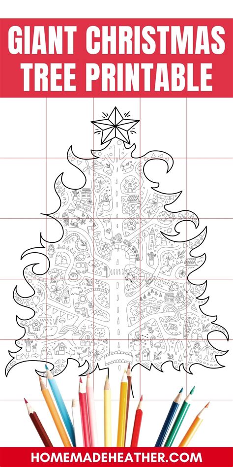 Giant Christmas Tree Printable Activity » Homemade Heather