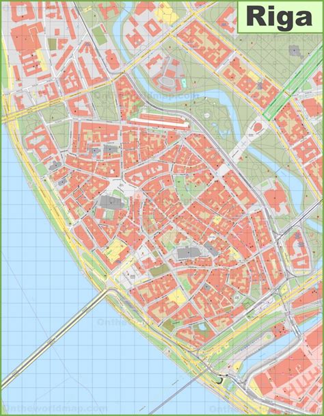 Riga Old Town Map Ontheworldmap