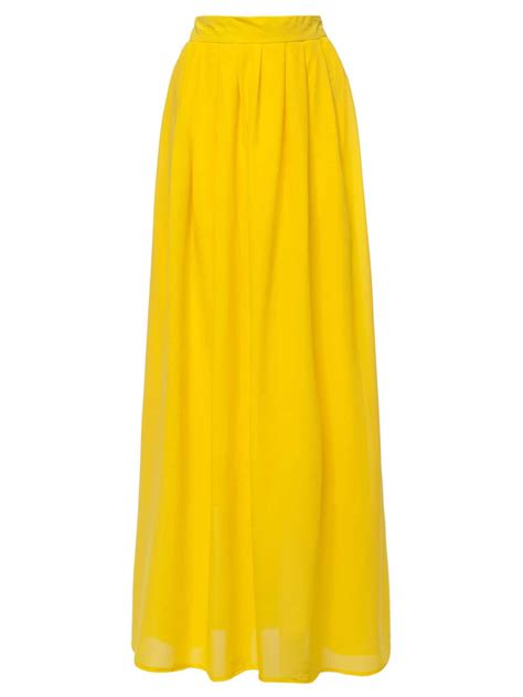 Yellow High Waist Maxi Skirt Sheinsheinside
