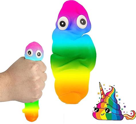 Stretchy Rainbow Unicorn Poo Sensory Toy Like Funny Novelty Prank