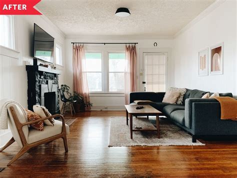Before And After A Cozy Minimalist Meets Boho Living Room Redo