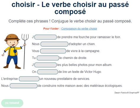 Memoria descritivo de construções da máquinas i do curso de projetos mecanicos da fatec sorocaba memorial les phasmes ont encore grandi. Le verbe choisir au passé composé. Exercice de français ...