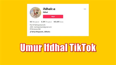 Umur Ifdhal Tiktok Biodata Akun Tiktok Viral Flashtik Media My Xxx