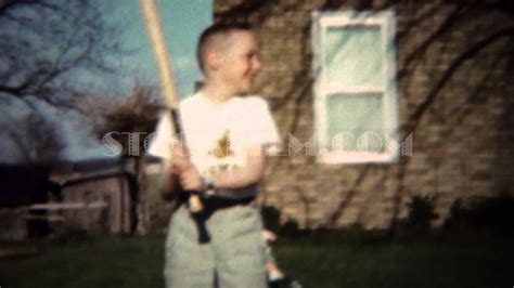 1961 Iowa Boy Swings Baseball Bat Front Yard Strikeout Misses Morton
