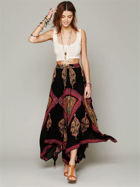 Crop Top And High Waisted Maxi Skirt Bohemian Style Clothing Style