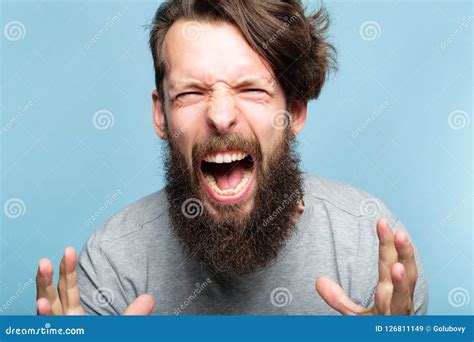 Anger Fury Emotional Breakdown Enraged Man Scream Stock Image Image