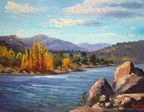An Autumn Afternoon Near Lake Jindabyne Painting By Christopher Vidal