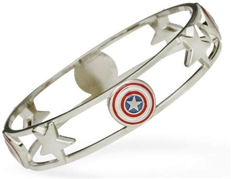 Captain America Bangle Bracelet Geeky Jewellery Marvel Jewelry