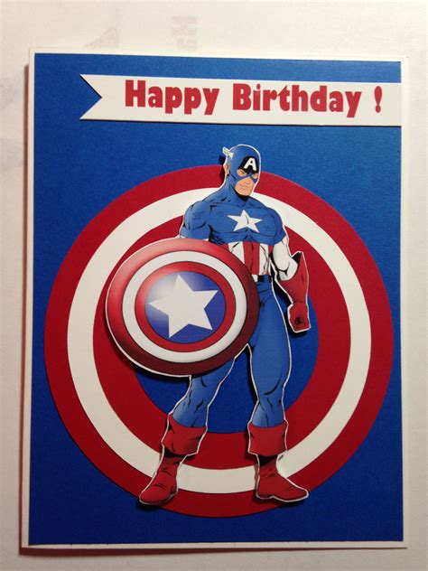 Captain America Birthday Card Captain America Birthday Happy