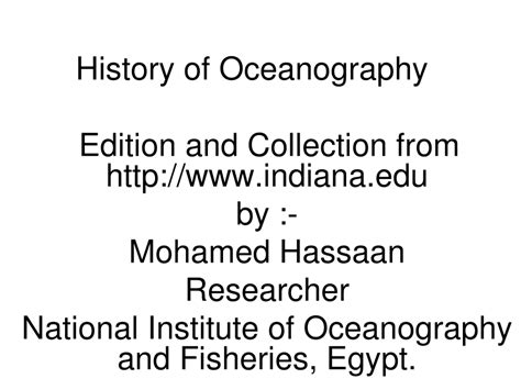 Pdf History Of Oceanography