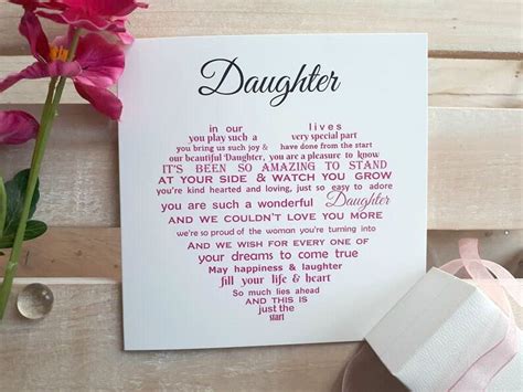 Daughter Birthday Card Uk Daughter Poem Card For Daughter Etsy Singapore