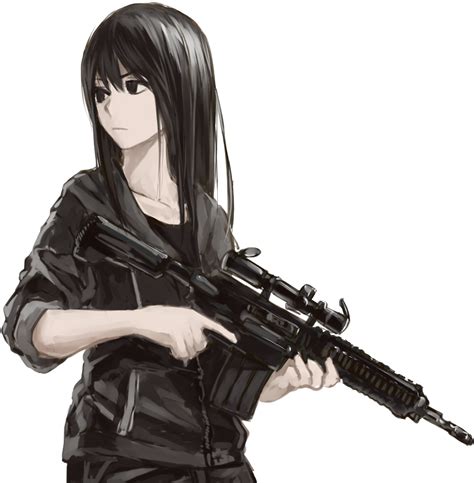 Butt Stallion Anime Guns Transparent Anime Girl With Gun Clipart