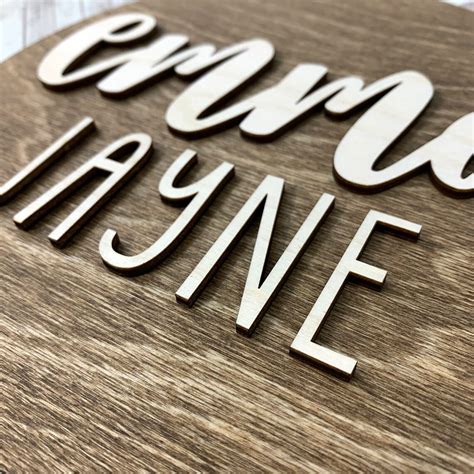 Custom First Name Middle Name Wood Sign With 3d Text Baby Etsy
