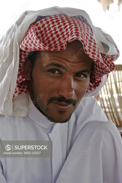 Egypt Sinai Desert Ras El Satan Portrait Of A Bedouin Man With Short Trimmed Beard And