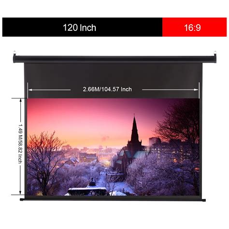 excelvan 120 inch 16 9 1 2 gain wall ceiling electric motorized hd projector screen with remote