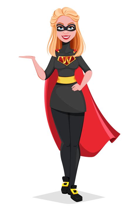 Personaje De Dibujos Animados De Mujer Superhéroe 6030184 Vector En