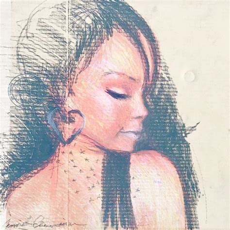 Girl Looking Over Her Shoulder On Cardboard Drawing By Jennifer Chewoian