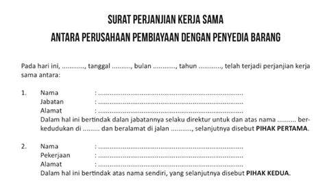 10 Contoh Surat Perjanjian Kerjasama Yang Baik Dan Benar