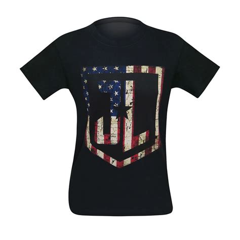 Justice League Movie American Flag Logo Mens T Shirt