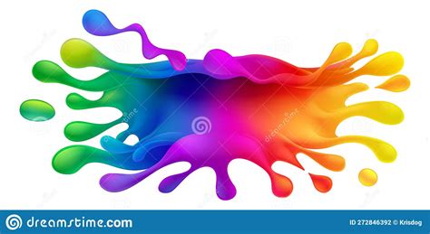 Paint Splash Rainbow Color Splat Design Splatter Stock Vector
