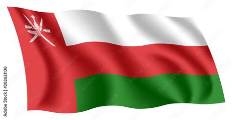 Oman Flag Isolated National Flag Of Oman Waving Flag Of The Sultanate