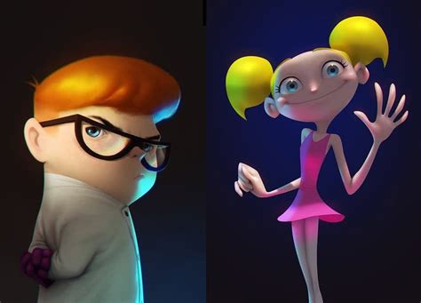 Dexter And Dee Dee From Dexters Laboratory Re Imagined As 3d