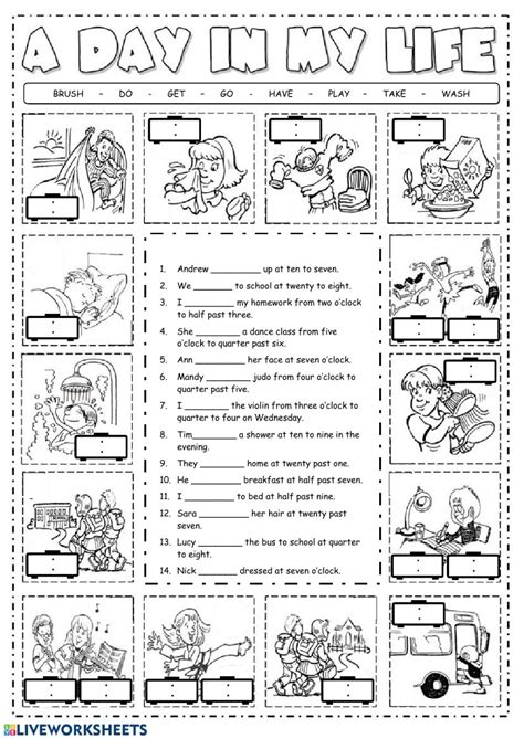 So i found a reason to let it go tell you that i'm smiling but i still need to grow will i find salvation in the arms of love. A day in my life - Interactive worksheet
