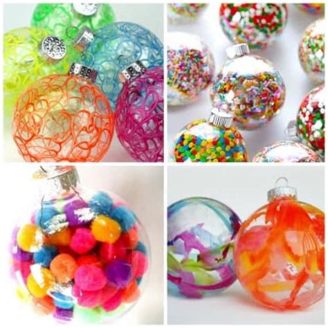 Creative Ornaments To Make With Clear Plastic Or Glass Ornaments Happy Hooligans