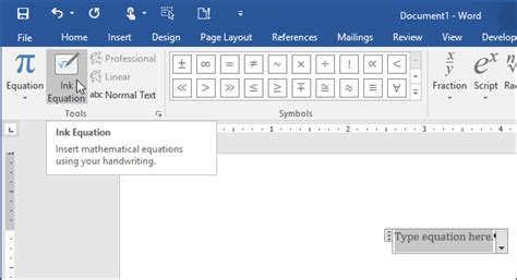 How To Use The Ink Equation Feature In Office 2016 To Write Equations
