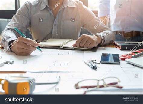 Engineer Architect Concept Engineer Architects Office Stock Photo