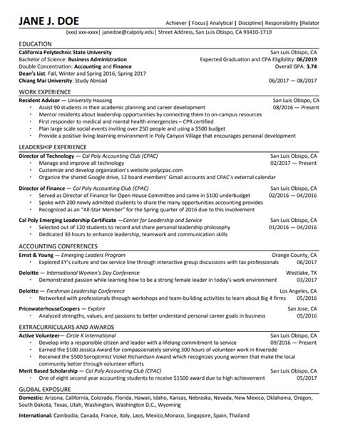 resume examples templates orfalea student services